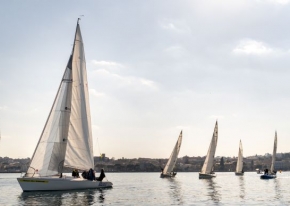 An exciting team building event, sailing on Lake Garda.